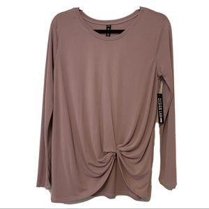 Design Lab | Dusty Rose Long Sleeve Knot M Top